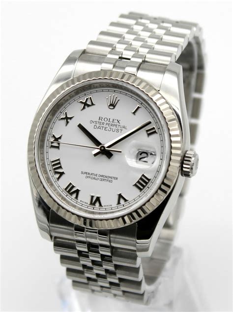 rolex datejust white face roman numerals|rolex white roman dial name.